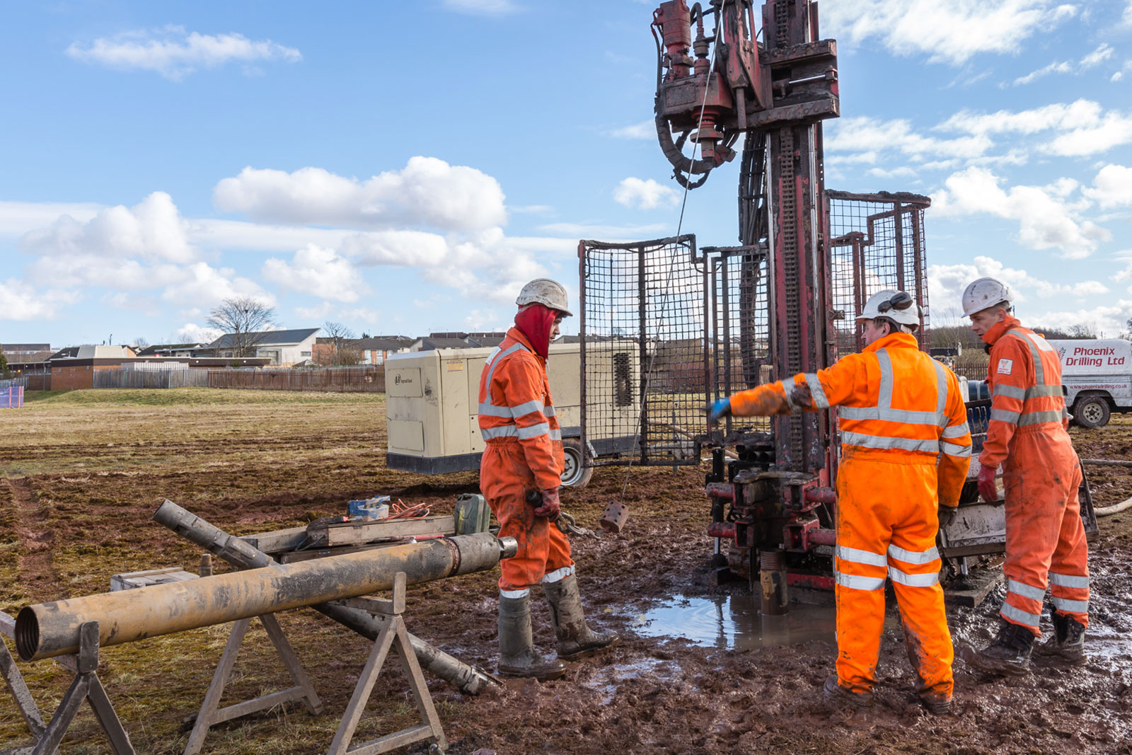 Borehole drilling service in Bexley with drilling rig